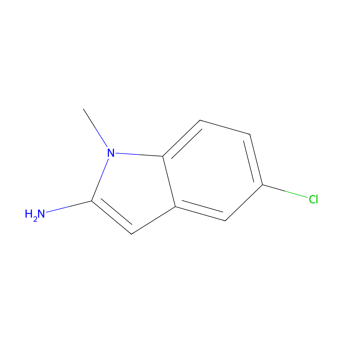 5-chloro-1-methyl-1H-indol-2-amine molecular structure, CAS 2377032-58-9