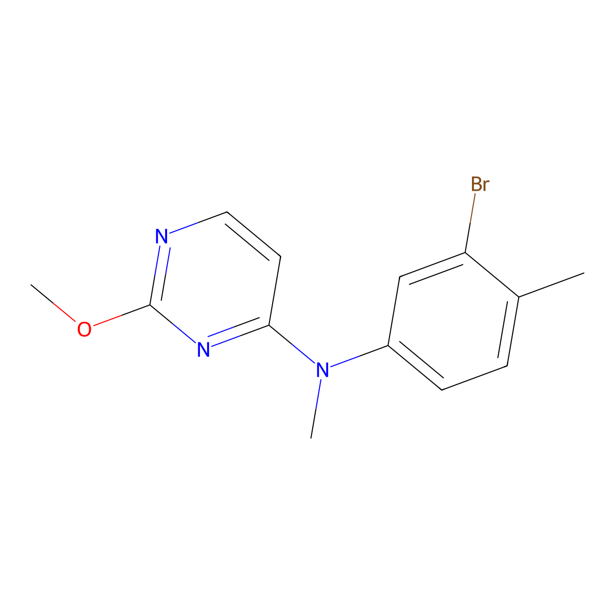 N-(3-Bromo-4-methylphenyl)-2-methoxy-N-methylpyrimidin-4-amine molecular structure, CAS 2377032-60-3