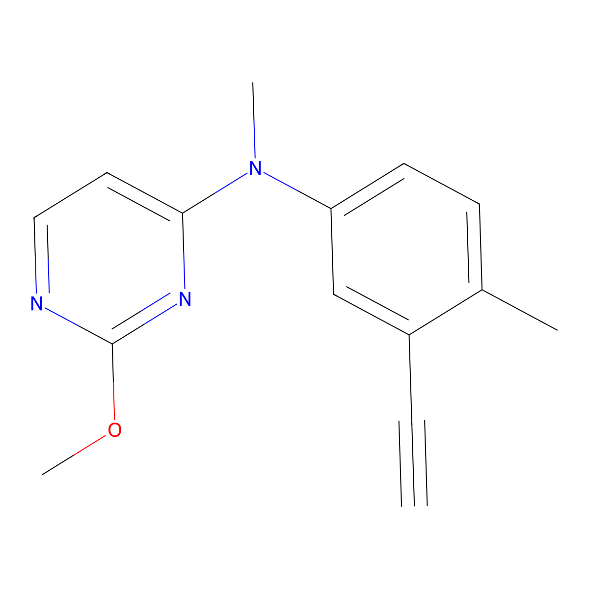 N-(3-ethynyl-4-methylphenyl)-2-methoxy-N-methylpyrimidin-4-amine molecular structure, CAS 2377032-61-4
