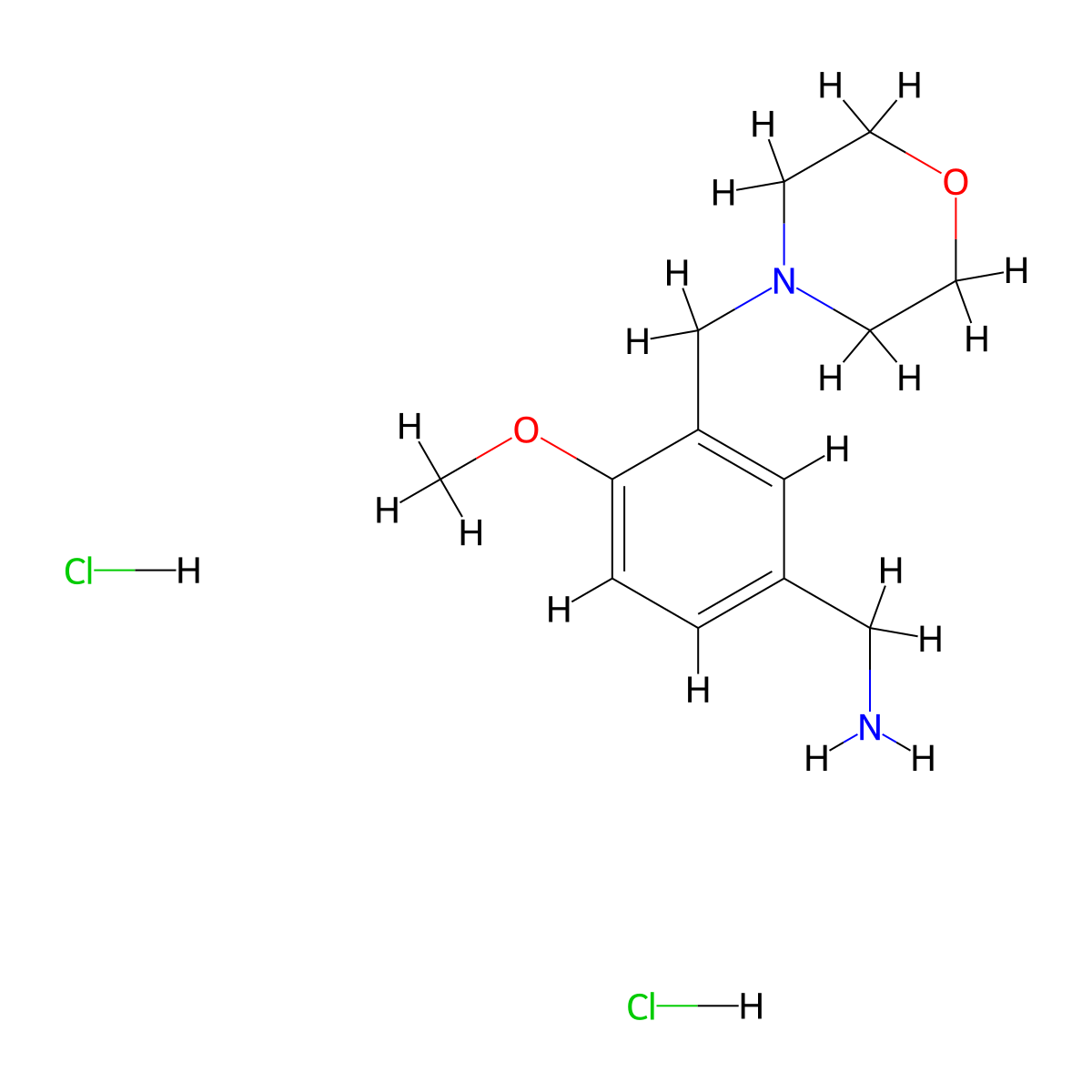 {4-Methoxy-3-[(morpholin-4-yl)methyl]phenyl}methanamine dihydrochloride molecular structure, CAS 2377032-67-0