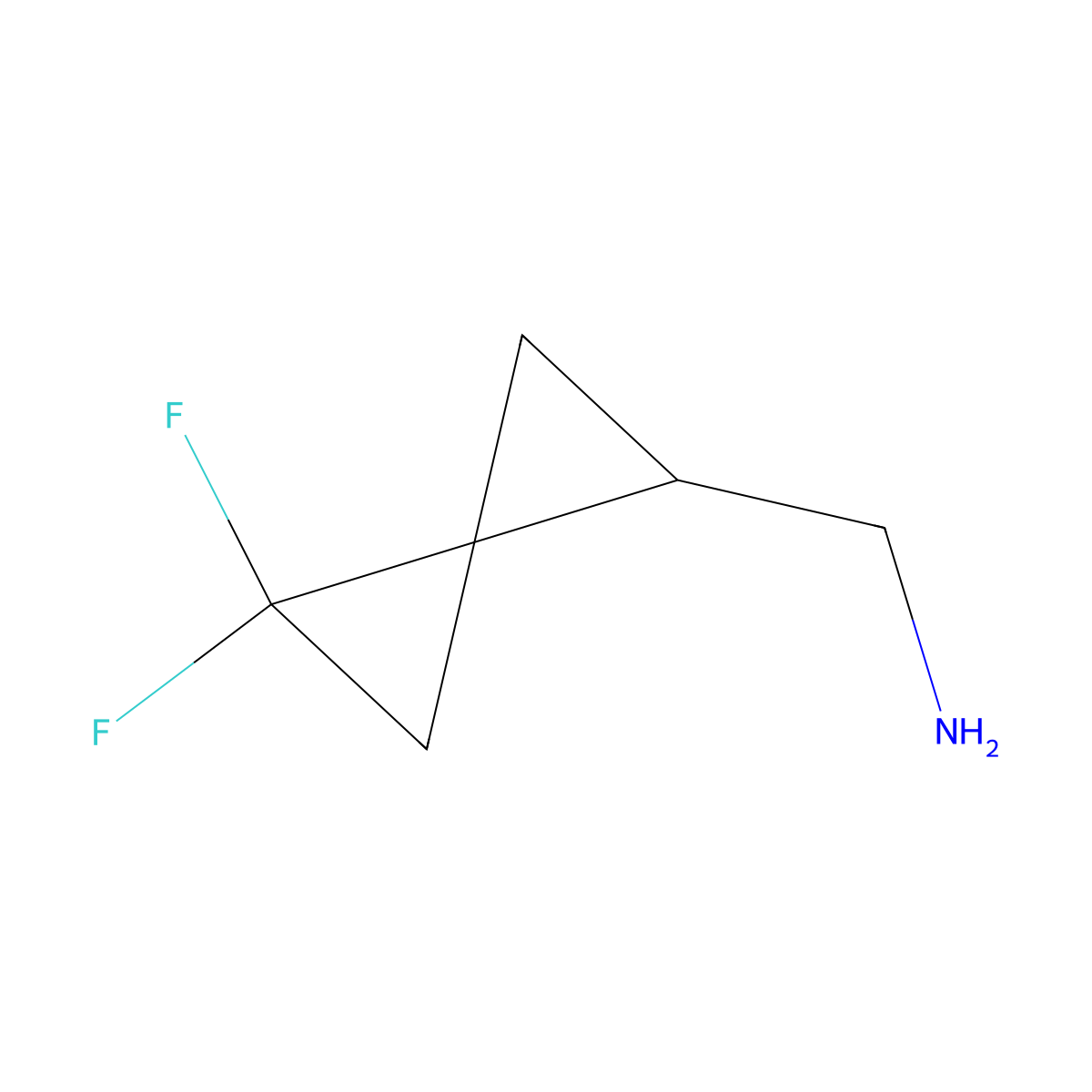 1-{4,4-Difluorospiro[2.2]pentan-1-yl}methanamine molecular structure, CAS 2377032-68-1