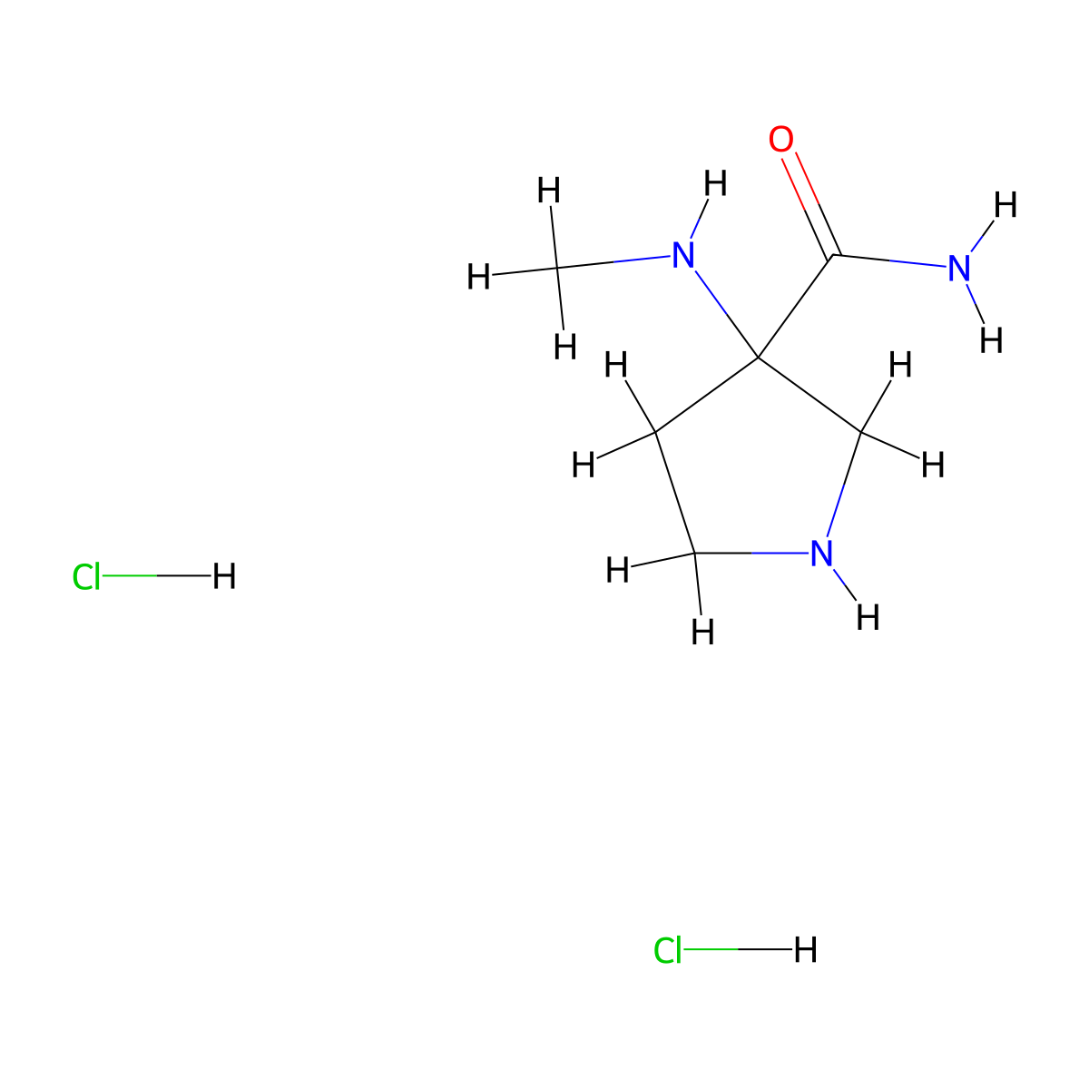 3-(Methylamino)pyrrolidine-3-carboxamidedihydrochloride molecular structure, CAS 2377032-75-0