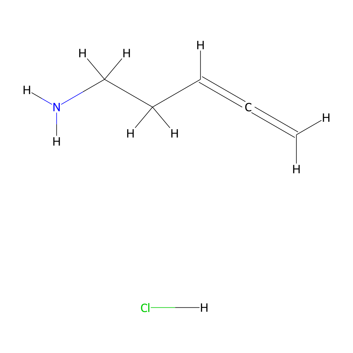 Penta-3,4-dien-1-aminehydrochloride molecular structure, CAS 2377032-77-2