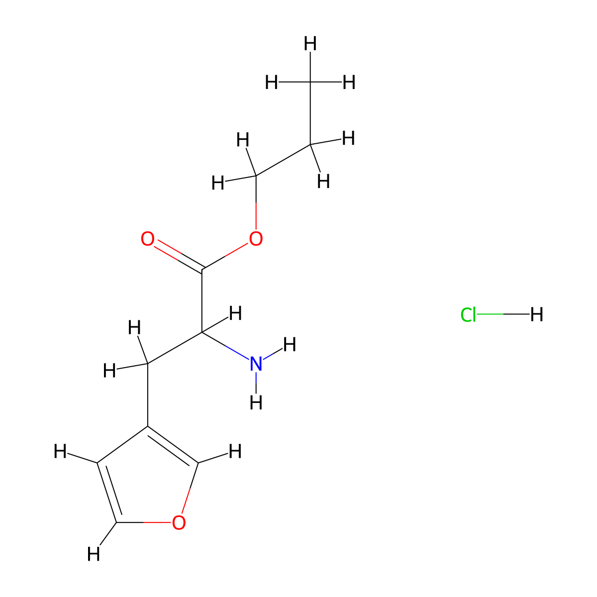 Propyl 2-amino-3-(furan-3-yl)propanoate hydrochloride molecular structure, CAS 2377032-81-8