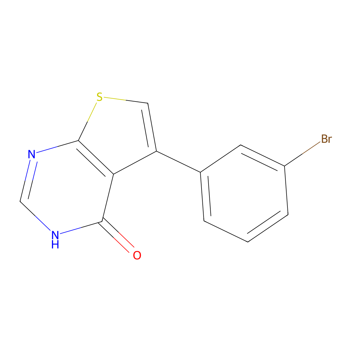 5-(3-bromophenyl)-3H,4H-thieno[2,3-d]pyrimidin-4-one molecular structure, CAS 2377032-82-9