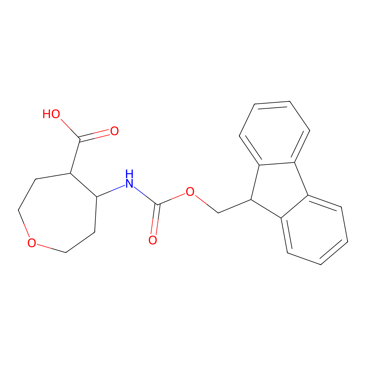5-(9H-Fluoren-9-ylmethoxycarbonylamino)oxepane-4-carboxylic acid molecular structure, CAS 2377032-94-3