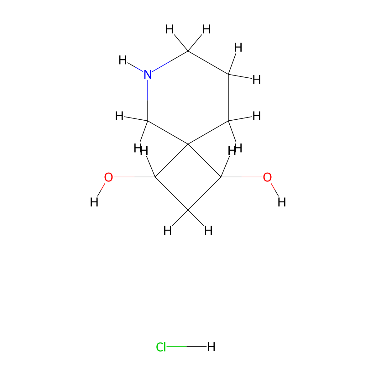 6-Azaspiro(3.5)nonane-1,3-diol hydrochloride molecular structure, CAS 2377033-04-8