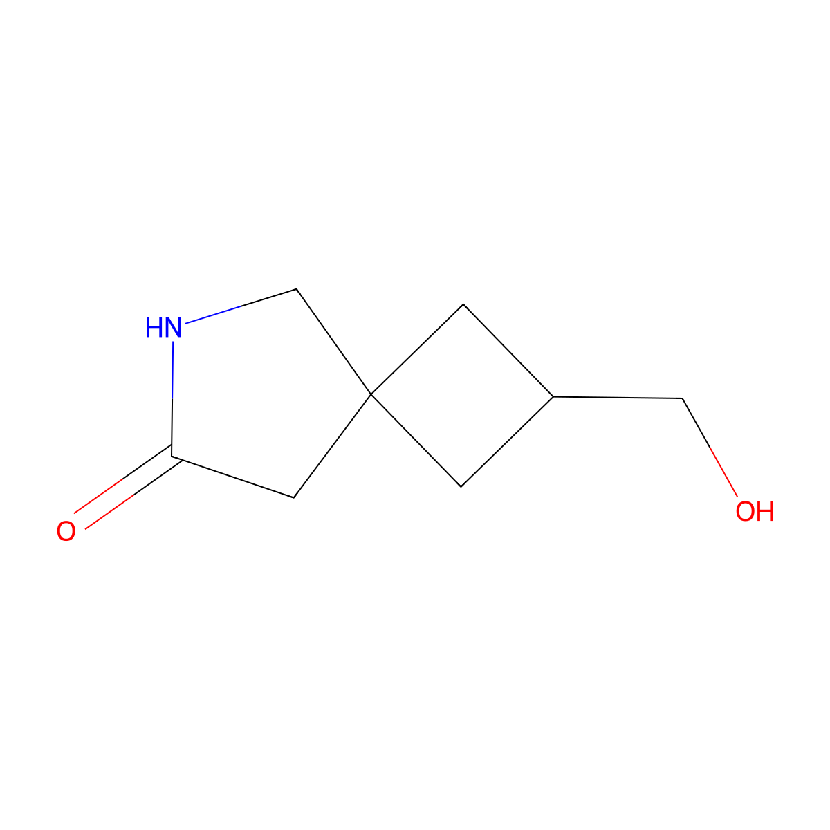 2-(Hydroxymethyl)-6-azaspiro[3.4]octan-7-one molecular structure, CAS 2377033-05-9
