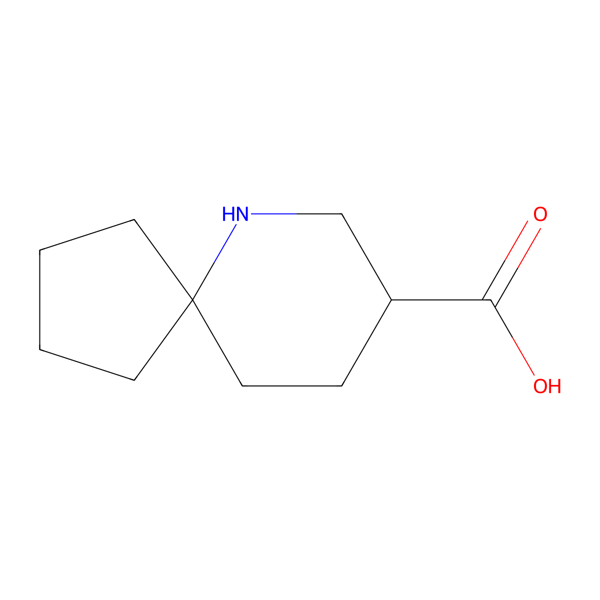 6-Azaspiro[4.5]decane-8-carboxylic acid molecular structure, CAS 2377033-07-1
