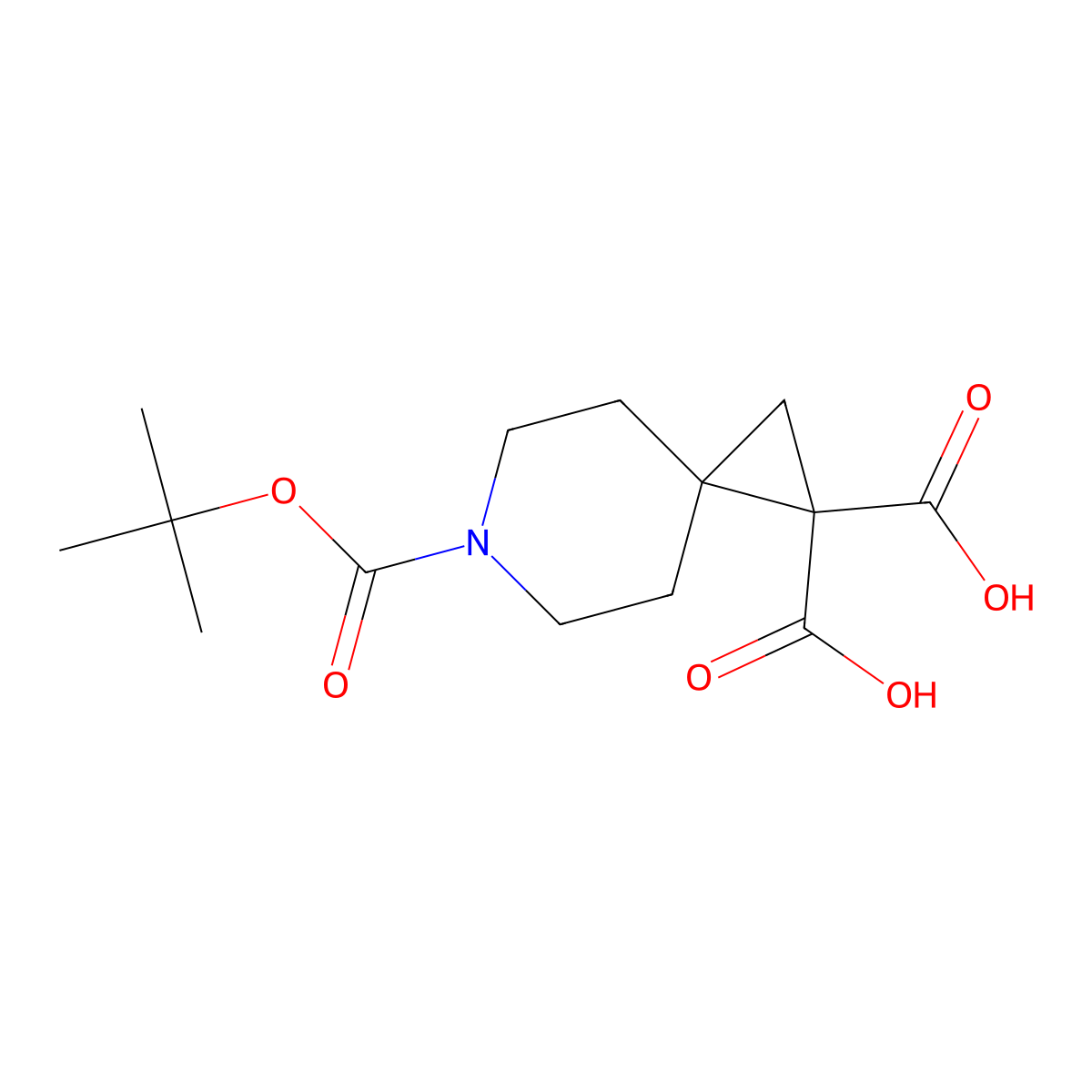 6-[(Tert-butoxy)carbonyl]-6-azaspiro[2.5]octane-1,1-dicarboxylic acid molecular structure, CAS 2377033-09-3
