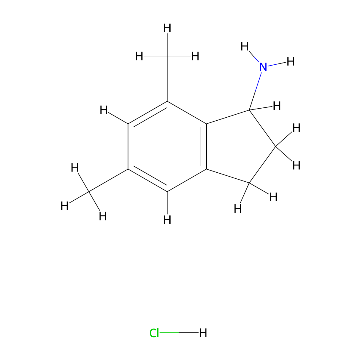 5,7-dimethyl-2,3-dihydro-1H-inden-1-amine hydrochloride molecular structure, CAS 2377033-13-9