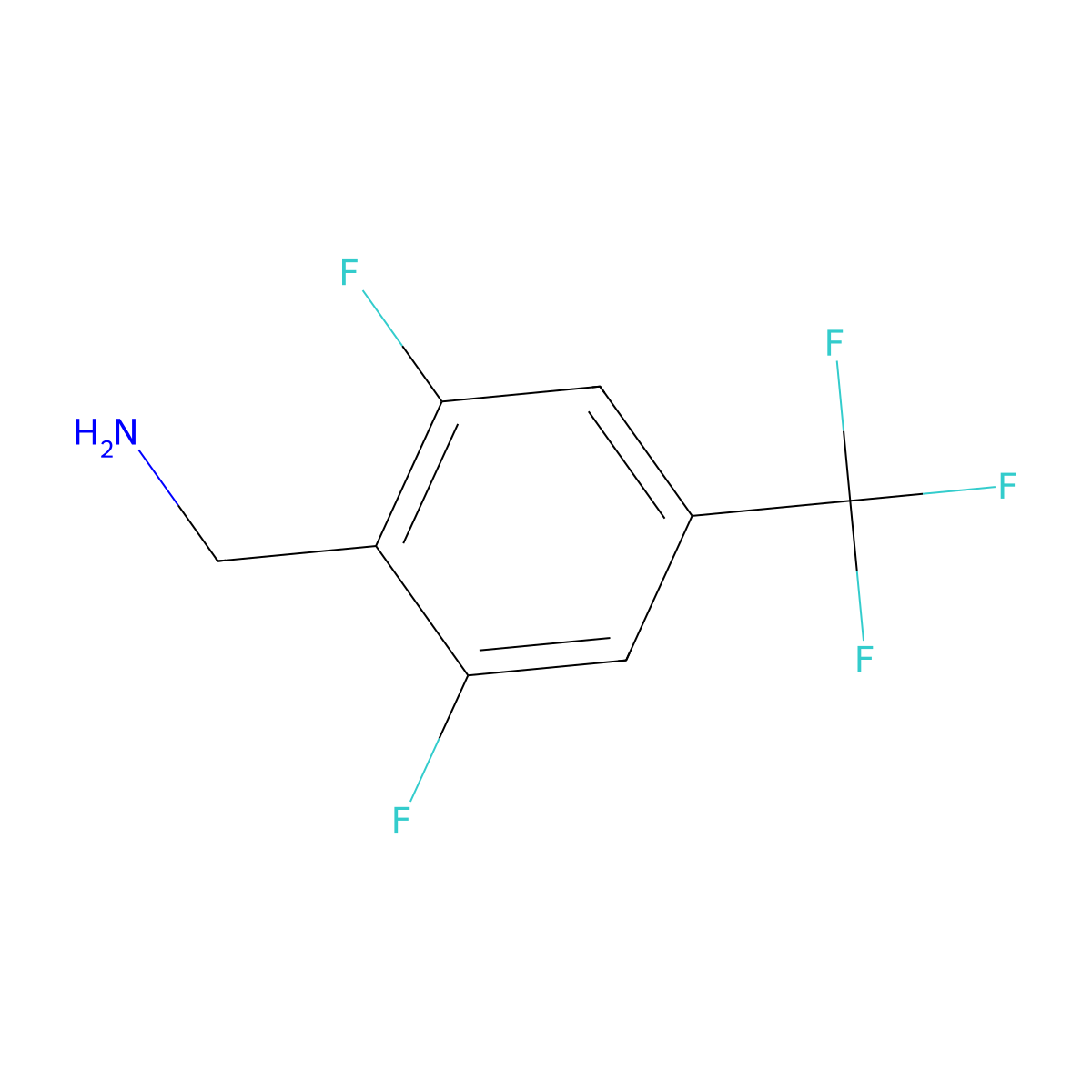 (2,6-Difluoro-4-(trifluoromethyl)phenyl)methanamine molecular structure, CAS 2377033-16-2
