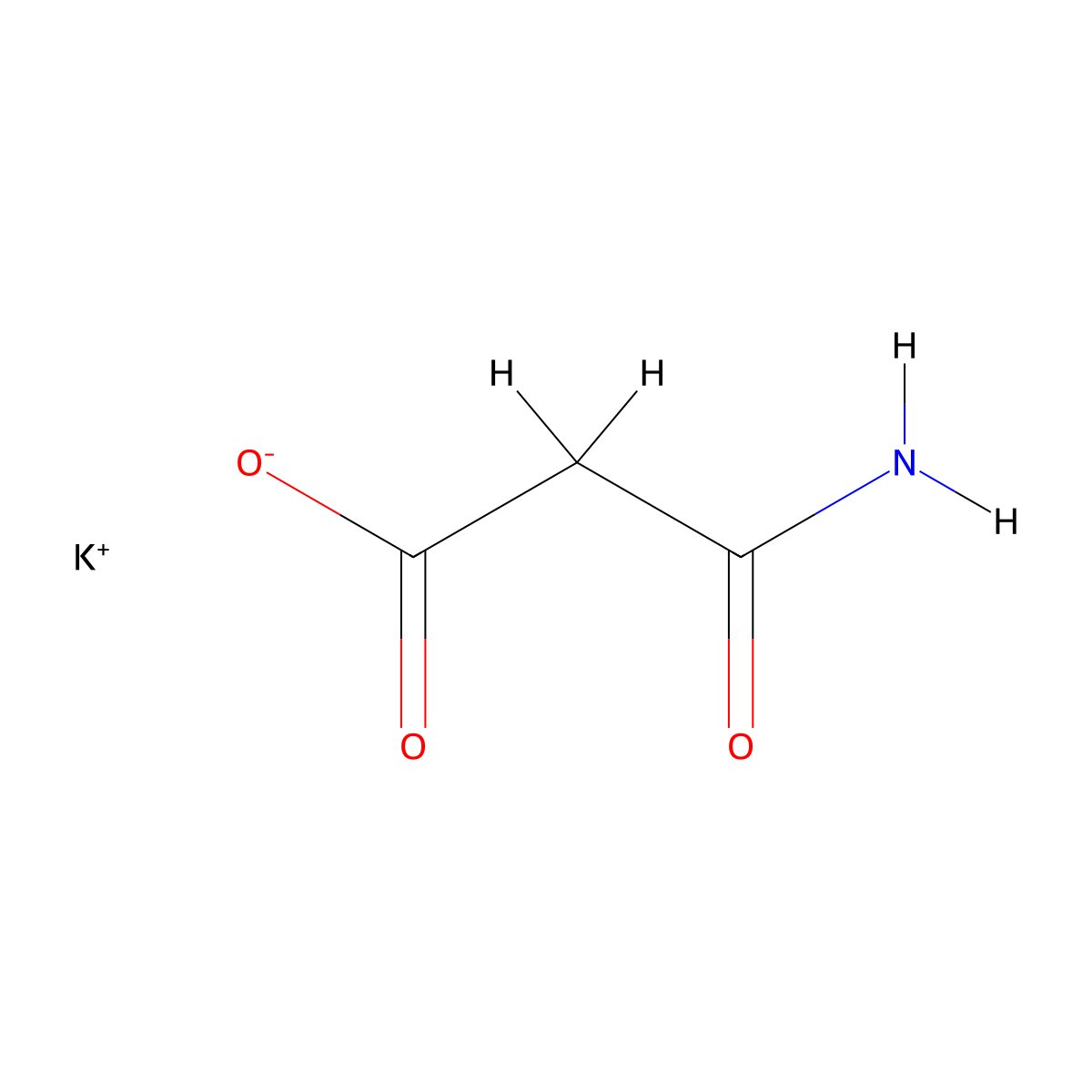 Potassium 2-carbamoylacetate molecular structure, CAS 2377033-17-3