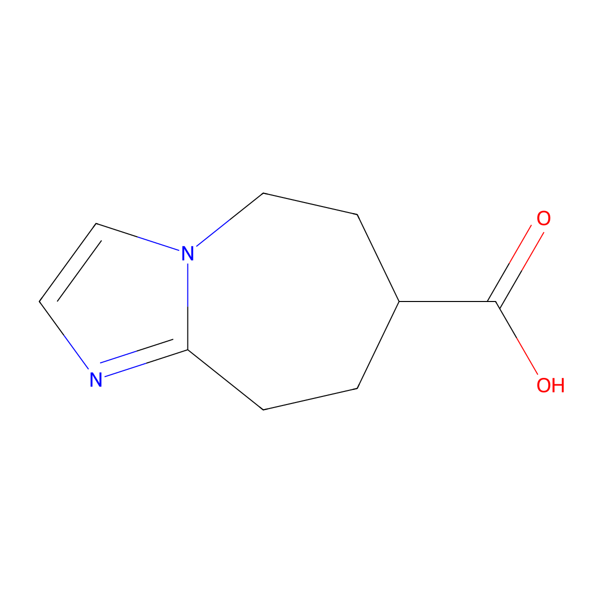 5H,6H,7H,8H,9H-imidazo[1,2-a]azepine-7-carboxylic acid molecular structure, CAS 2377033-24-2
