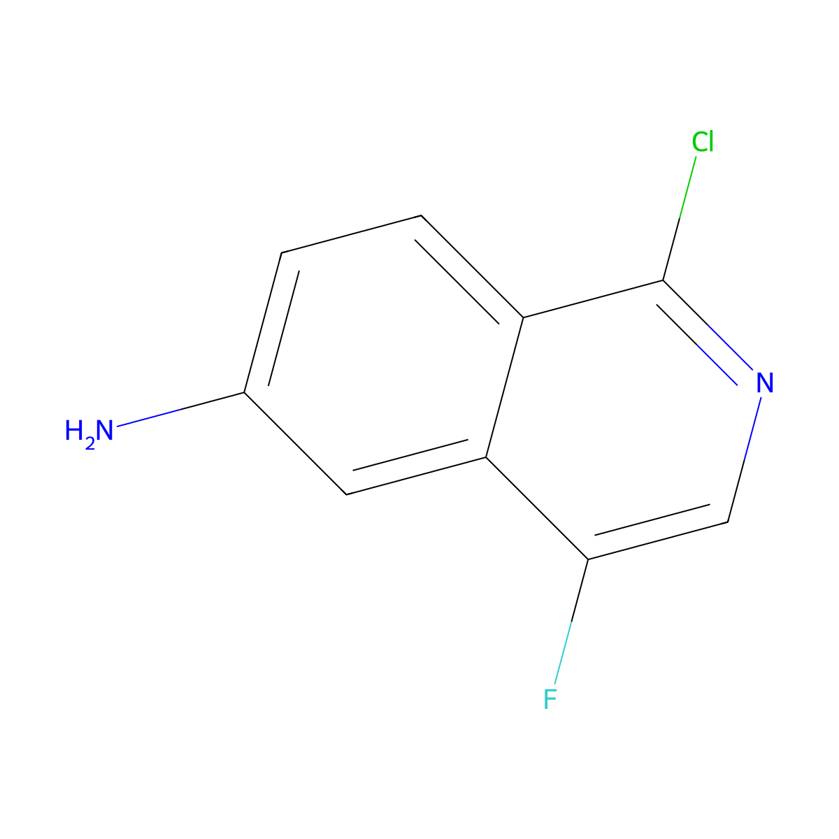 1-Chloro-4-fluoroisoquinolin-6-amine molecular structure, CAS 2377033-30-0