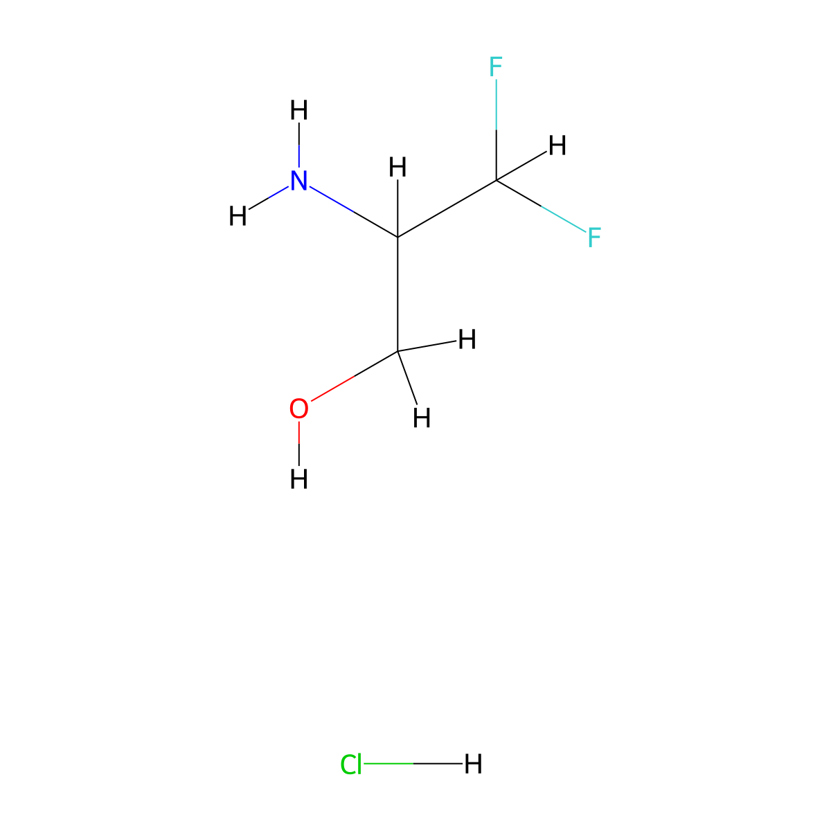 2-Amino-3,3-difluoropropan-1-ol hydrochloride molecular structure, CAS 2377033-32-2
