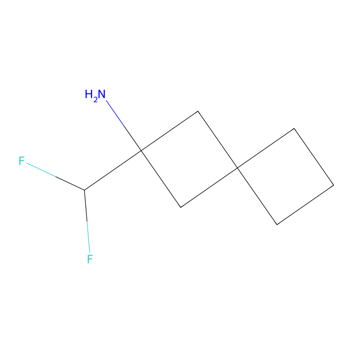 2-(Difluoromethyl)spiro[3.3]heptan-2-amine molecular structure, CAS 2377033-37-7
