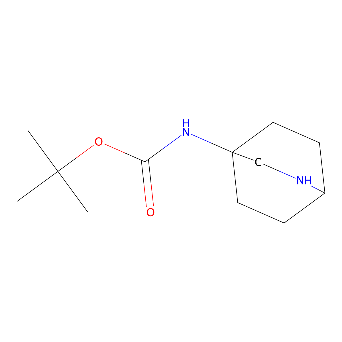 tert-butyl N-(2-azabicyclo(2.2.2)octan-4-yl)carbamate molecular structure, CAS 2377033-40-2