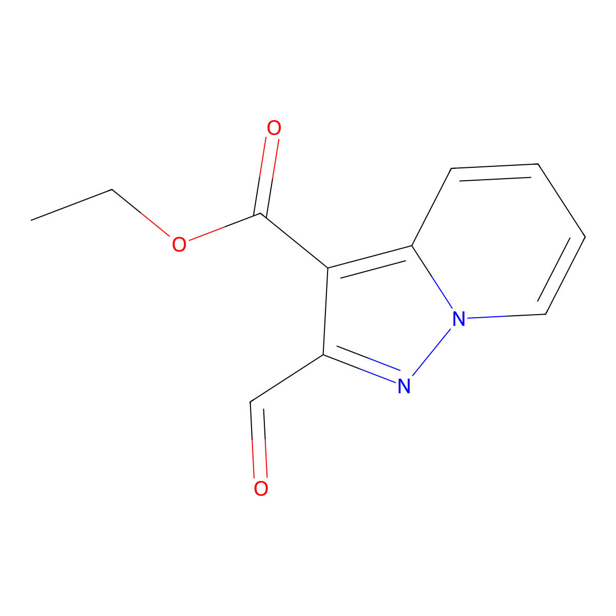 Ethyl 2-formylpyrazolo[1,5-a]pyridine-3-carboxylate molecular structure, CAS 2377033-44-6