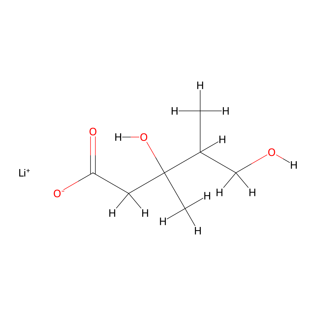 Lithium;3,5-dihydroxy-3,4-dimethylpentanoate molecular structure, CAS 2377033-45-7