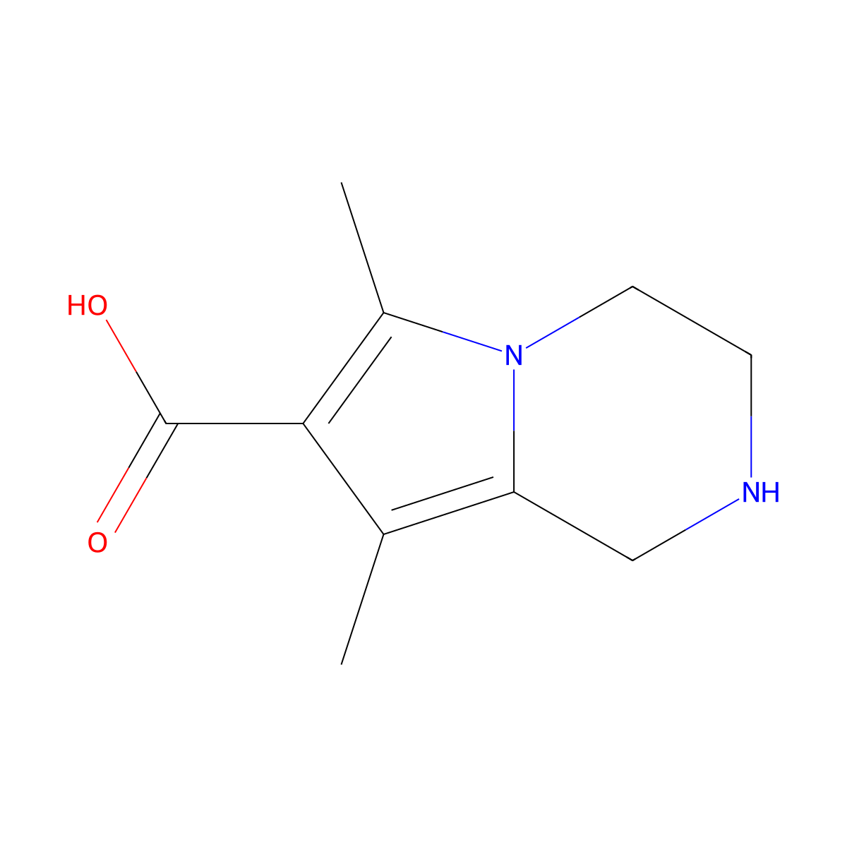 6,8-dimethyl-1H,2H,3H,4H-pyrrolo[1,2-a]pyrazine-7-carboxylic acid molecular structure, CAS 2377033-52-6
