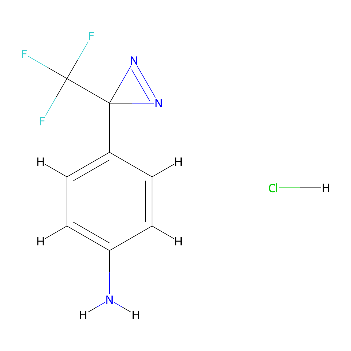 4-[3-(trifluoromethyl)-3H-diazirin-3-yl]aniline hydrochloride molecular structure, CAS 2377033-54-8
