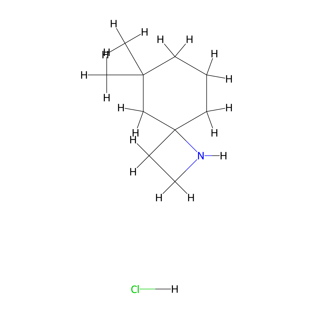 6,6-Dimethyl-1-azaspiro[3.5]nonane hydrochloride molecular structure, CAS 2377033-59-3