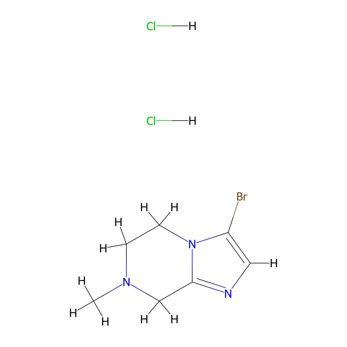 3-bromo-7-methyl-5H,6H,7H,8H-imidazo[1,2-a]pyrazine dihydrochloride molecular structure, CAS 2377033-80-0