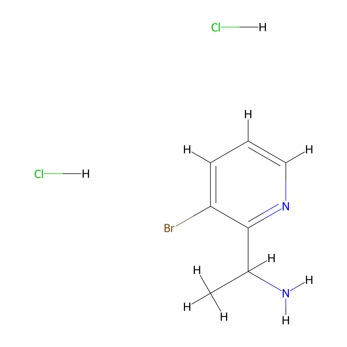 1-(3-Bromopyridin-2-yl)ethan-1-amine dihydrochloride molecular structure, CAS 2377033-82-2