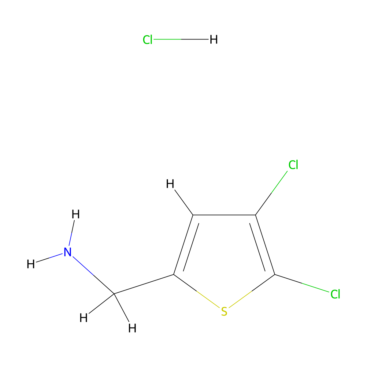 (4,5-Dichlorothiophen-2-yl)methanamine hydrochloride molecular structure, CAS 2377033-90-2