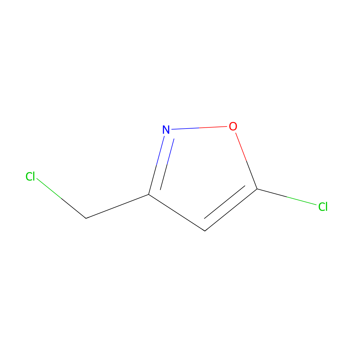 5-Chloro-3-(chloromethyl)-1,2-oxazole molecular structure, CAS 2377033-91-3