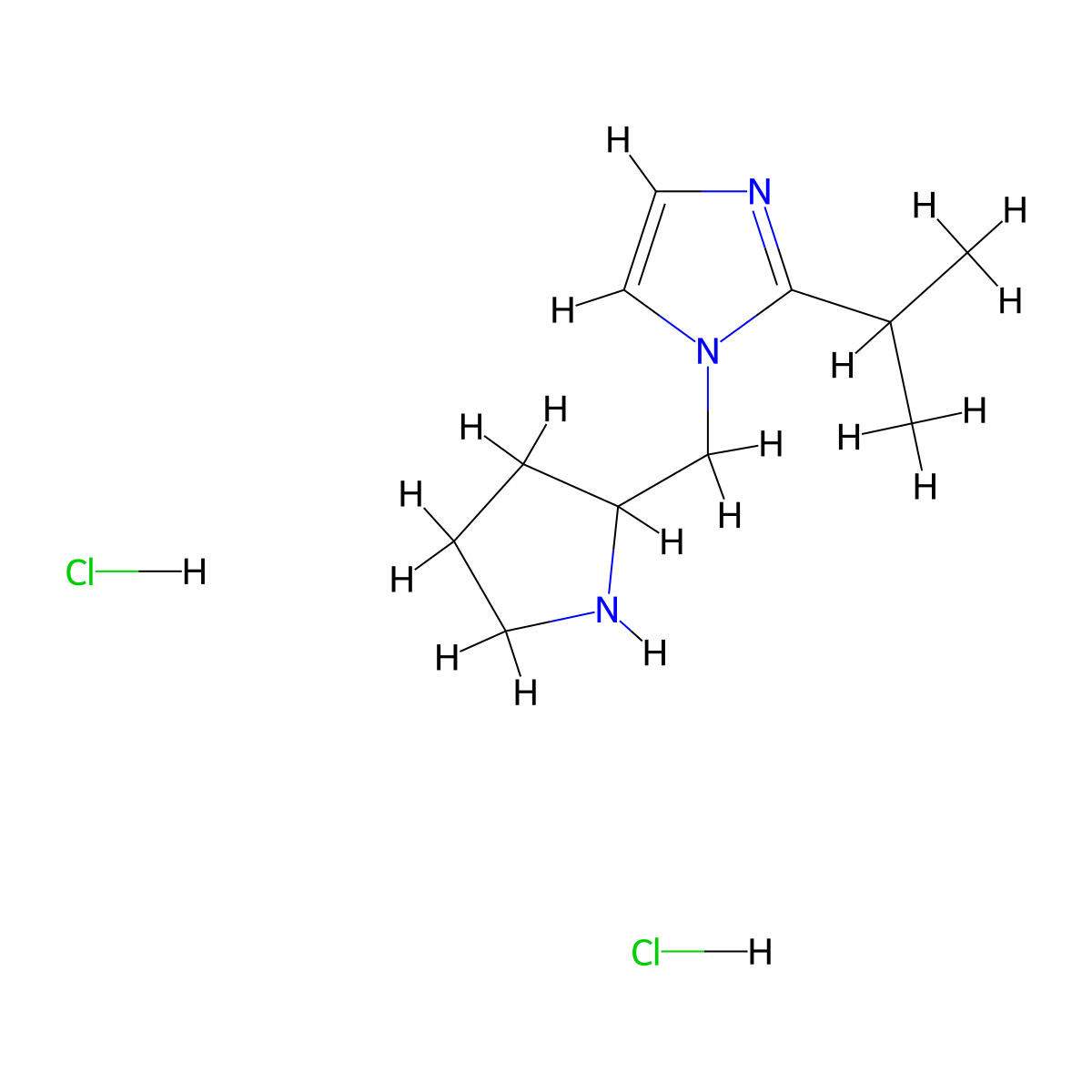 2-Isopropyl-1-(2-pyrrolidinylmethyl)-1H-imidazole dihydrochloride molecular structure, CAS 2377033-93-5