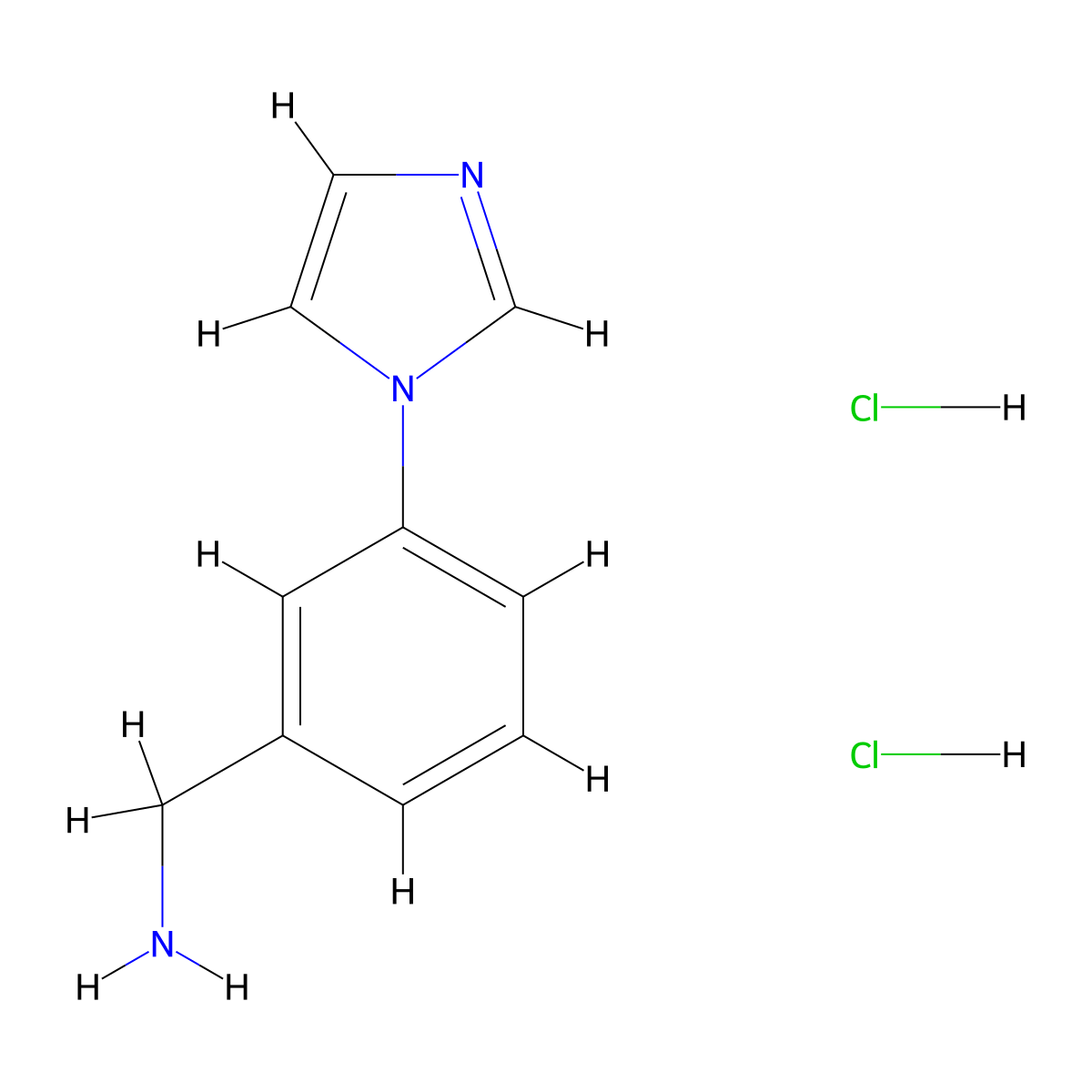 [3-(1H-imidazol-1-yl)phenyl]methanamine dihydrochloride molecular structure, CAS 2377033-94-6