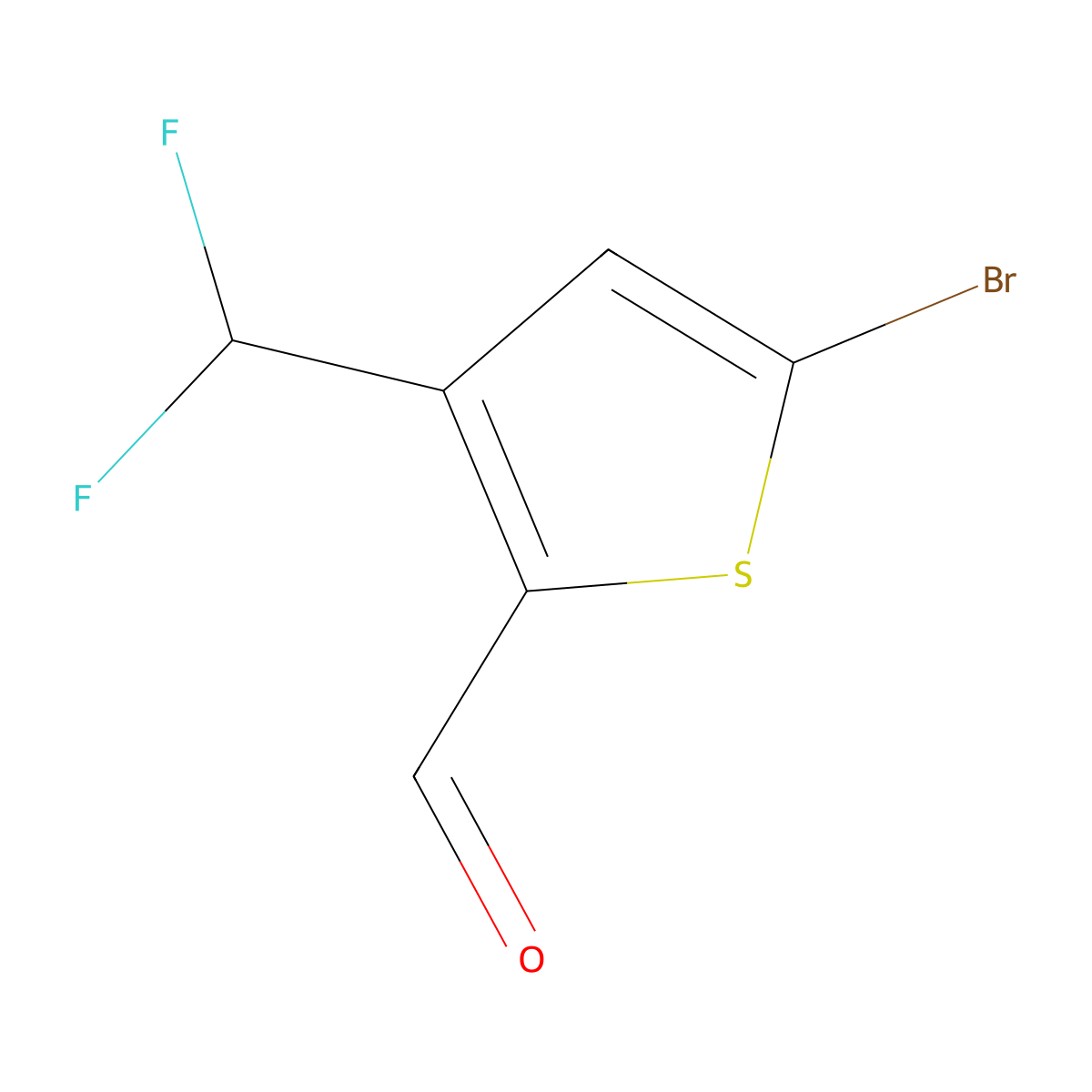 5-Bromo-3-(difluoromethyl)thiophene-2-carbaldehyde molecular structure, CAS 2377033-95-7