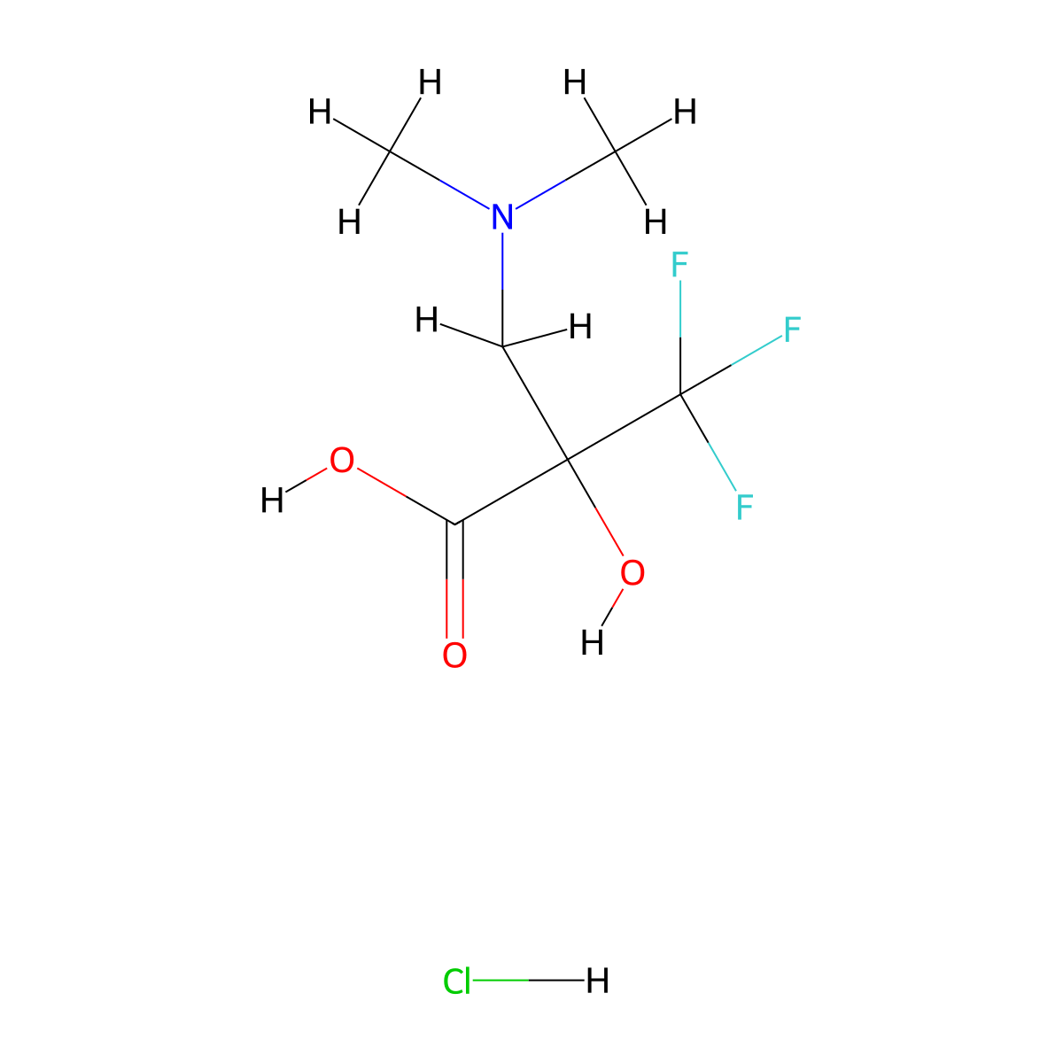 3-(Dimethylamino)-2-hydroxy-2-(trifluoromethyl)propanoic acid hydrochloride molecular structure, CAS 2377034-07-4