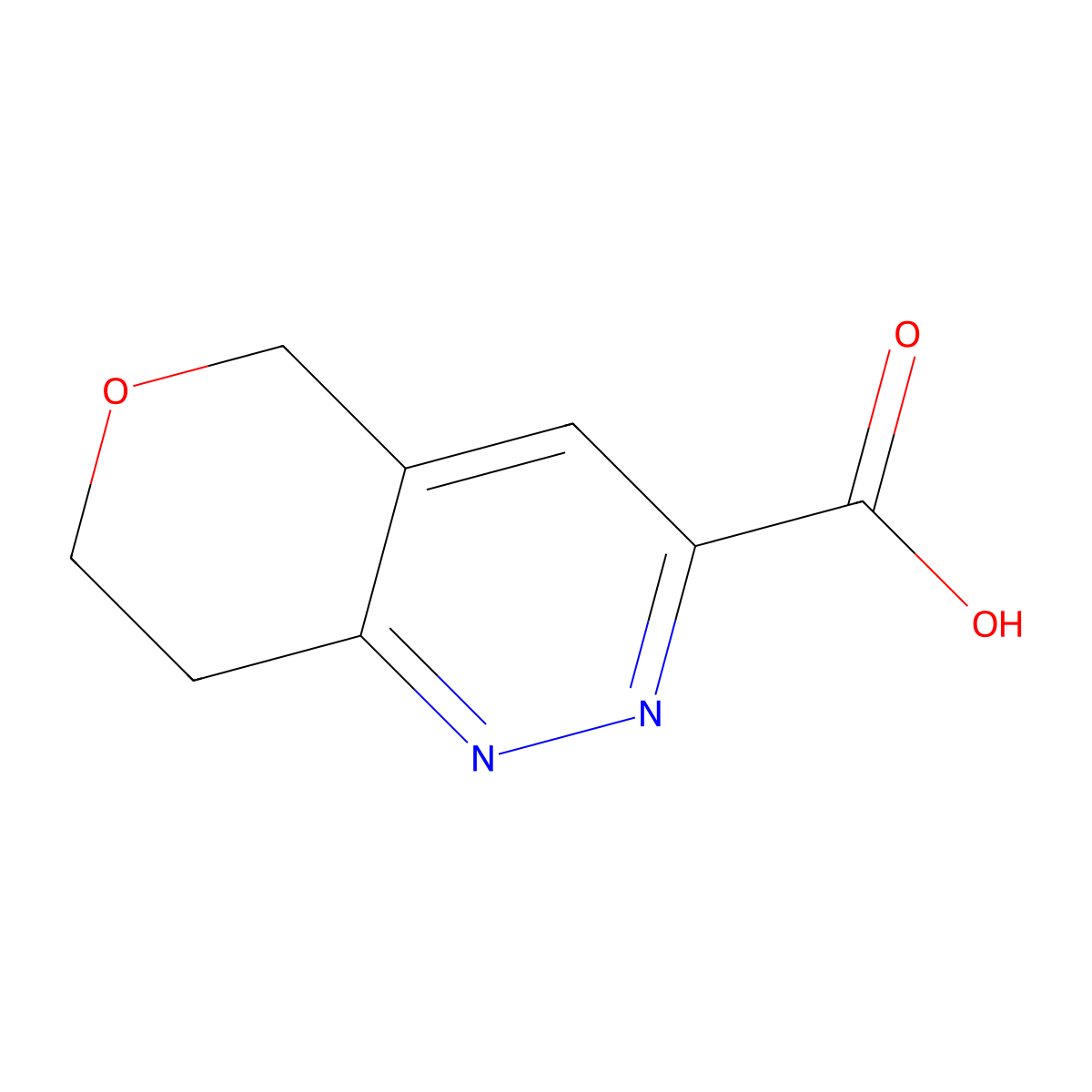 5H,7H,8H-pyrano[4,3-c]pyridazine-3-carboxylic acid molecular structure, CAS 2377034-10-9