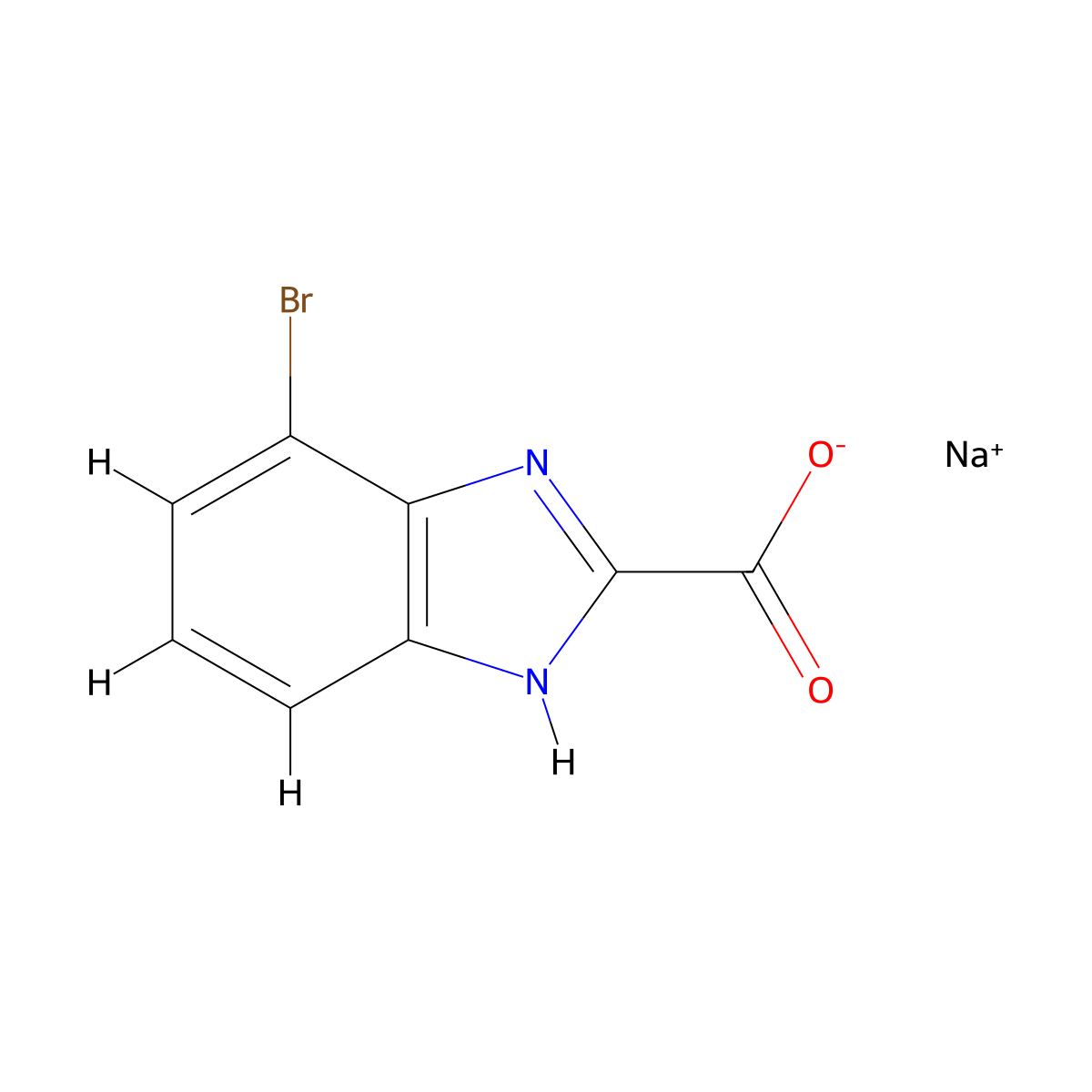Sodium;4-bromo-1H-benzimidazole-2-carboxylate molecular structure, CAS 2377034-13-2