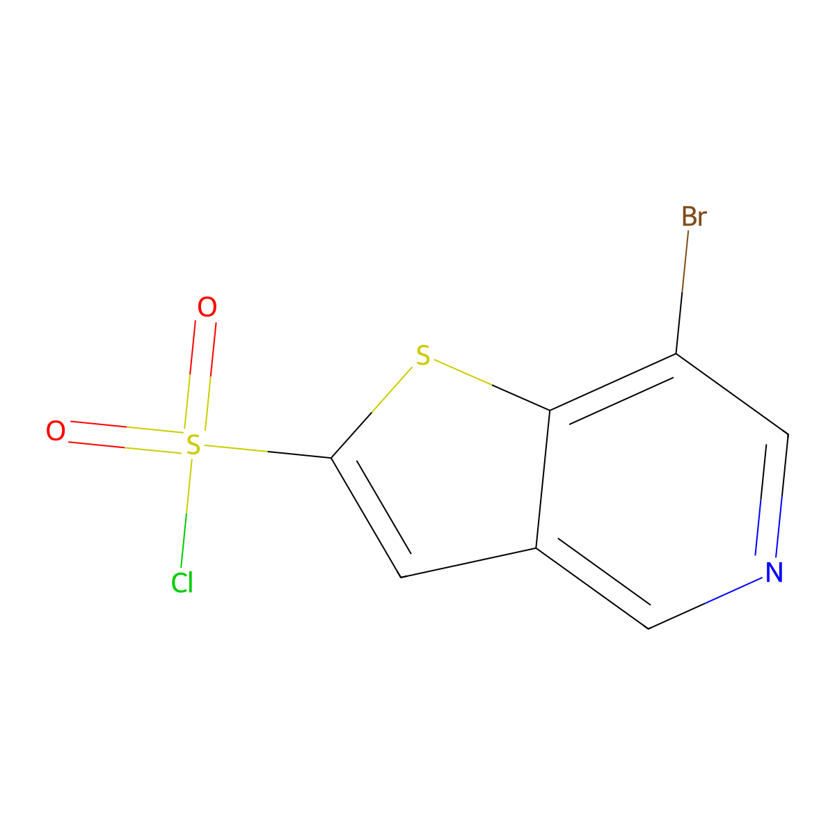 7-Bromothieno[3,2-c]pyridine-2-sulfonyl chloride molecular structure, CAS 2377034-17-6