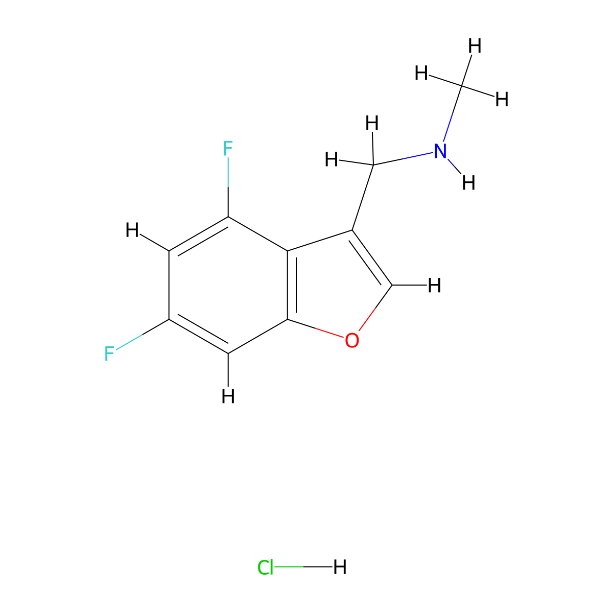 [(4,6-Difluoro-1-benzofuran-3-yl)methyl](methyl)amine hydrochloride molecular structure, CAS 2377034-21-2