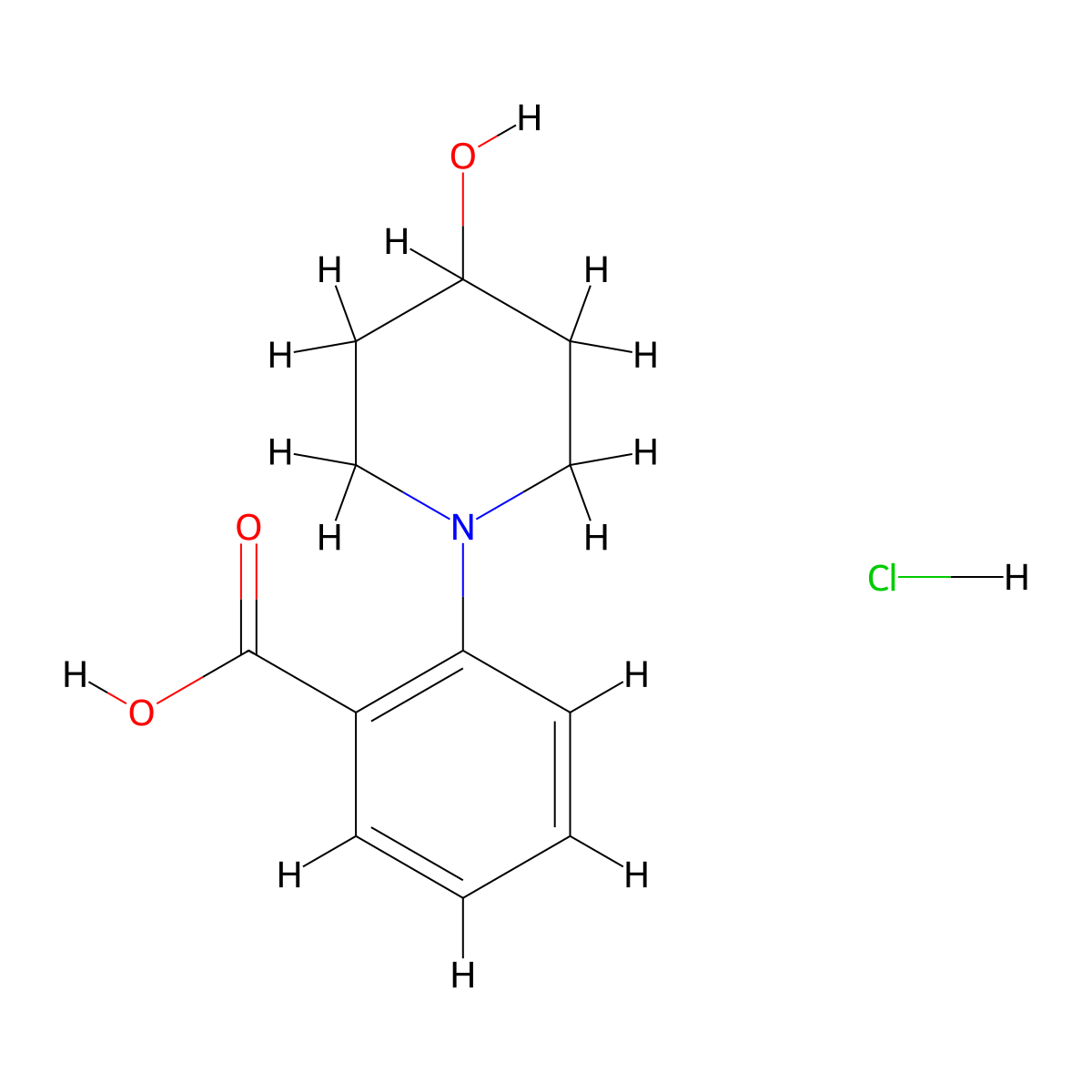 2-(4-Hydroxypiperidin-1-yl)benzoic acid hydrochloride molecular structure, CAS 2377034-22-3