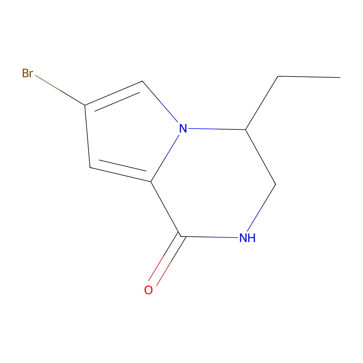 7-bromo-4-ethyl-1H,2H,3H,4H-pyrrolo[1,2-a]pyrazin-1-one molecular structure, CAS 2377034-23-4