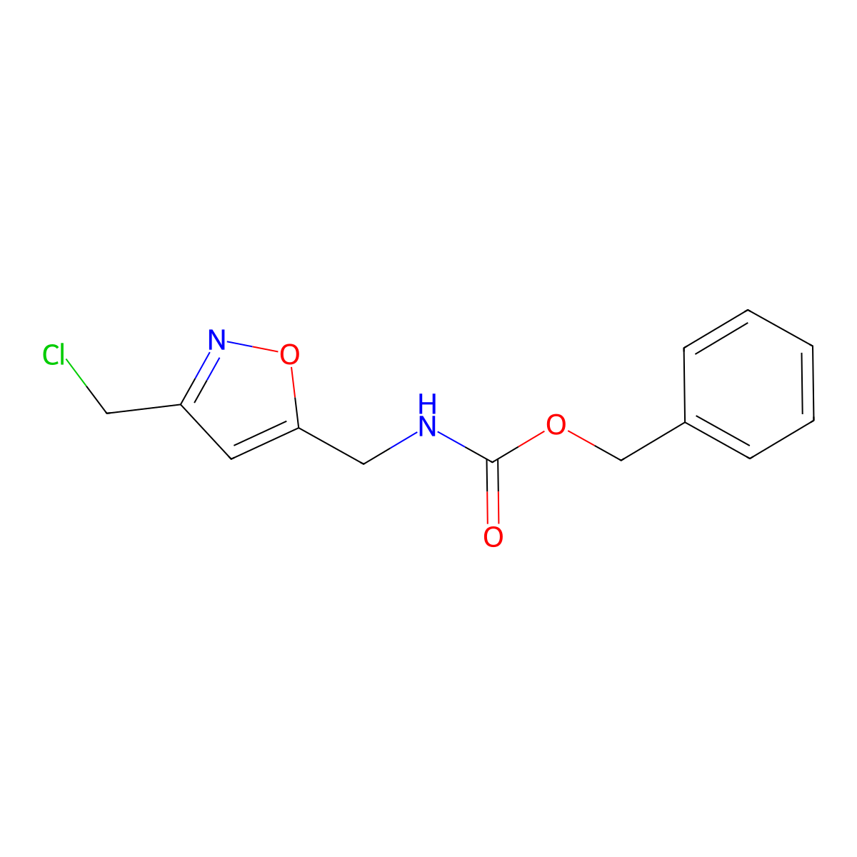benzyl N-{[3-(chloromethyl)-1,2-oxazol-5-yl]methyl}carbamate molecular structure, CAS 2377034-34-7