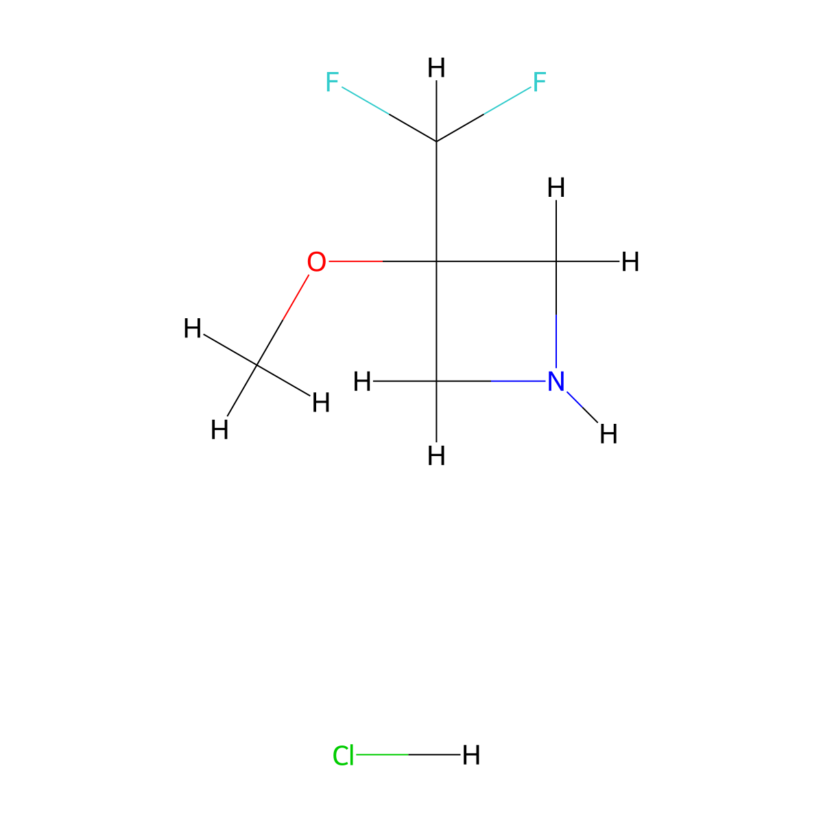 3-(Difluoromethyl)-3-methoxyazetidine hydrochloride molecular structure, CAS 2377034-35-8