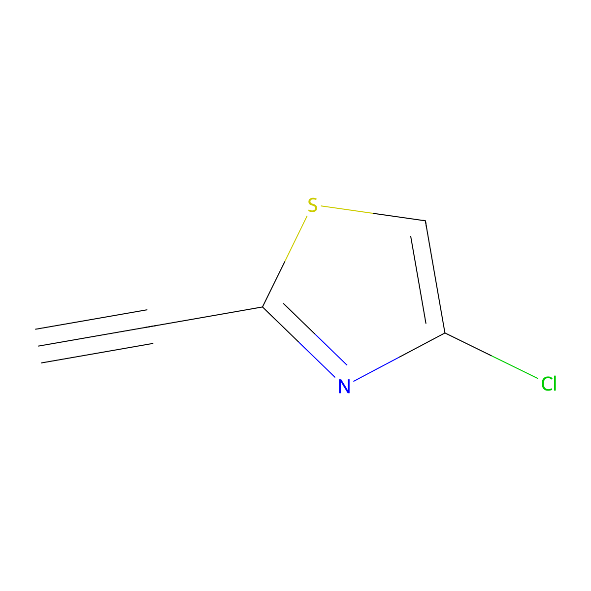 4-Chloro-2-ethynyl-1,3-thiazole molecular structure, CAS 2377034-37-0