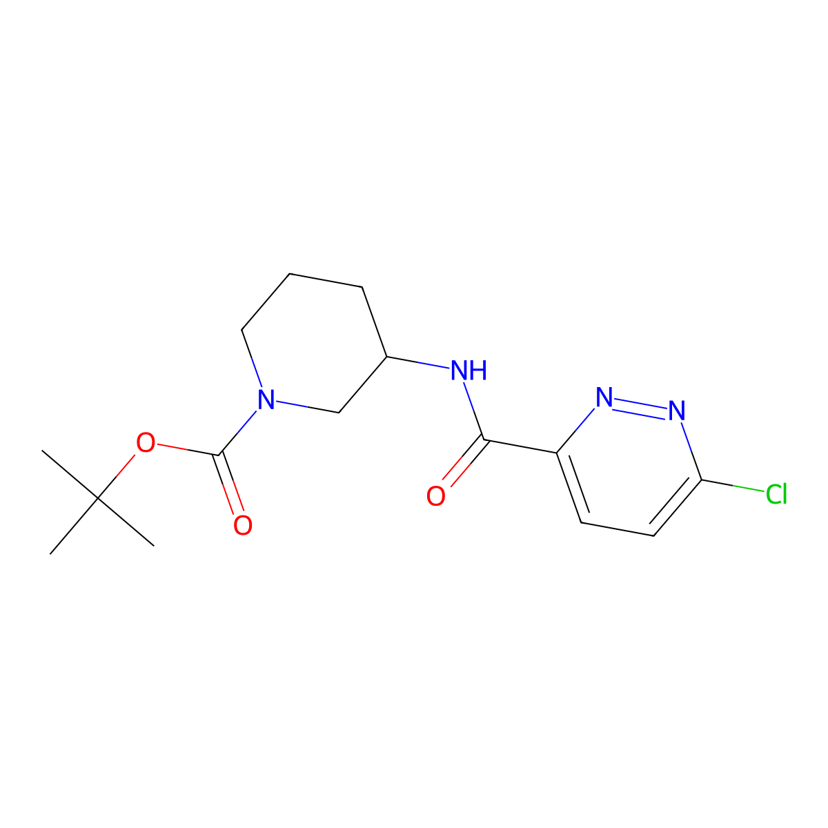 Tert-butyl 3-(6-chloropyridazine-3-amido)piperidine-1-carboxylate molecular structure, CAS 2377034-42-7