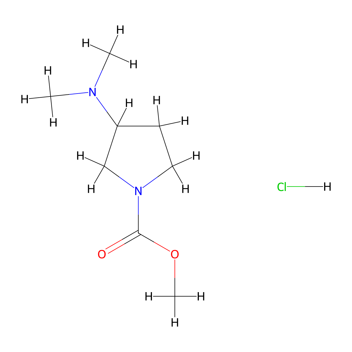 Methyl 3-(dimethylamino)pyrrolidine-1-carboxylate hydrochloride molecular structure, CAS 2377034-51-8