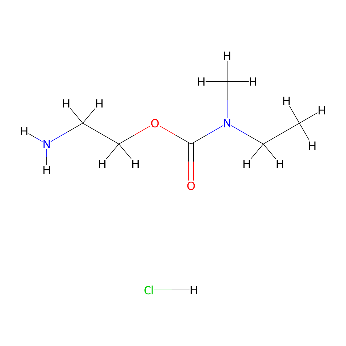 2-aminoethyl N-ethyl-N-methylcarbamate hydrochloride molecular structure, CAS 2377034-55-2