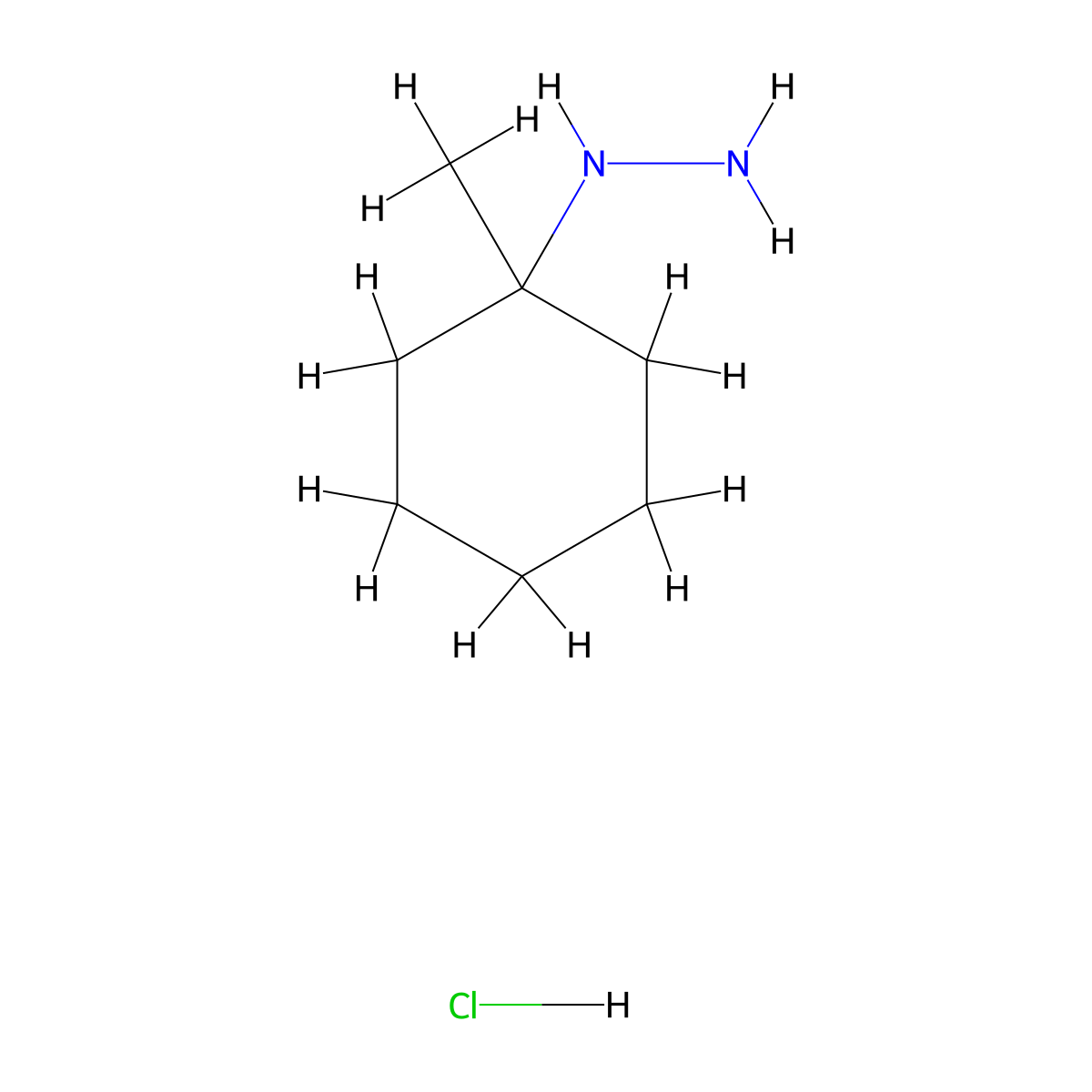 (1-Methylcyclohexyl)hydrazine hydrochloride molecular structure, CAS 2377034-57-4