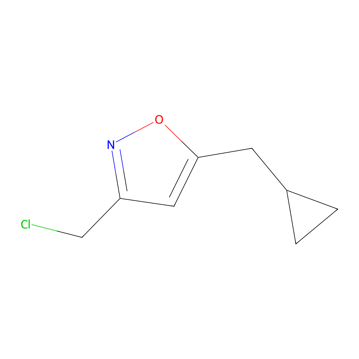 3-(Chloromethyl)-5-(cyclopropylmethyl)-1,2-oxazole molecular structure, CAS 2377034-62-1