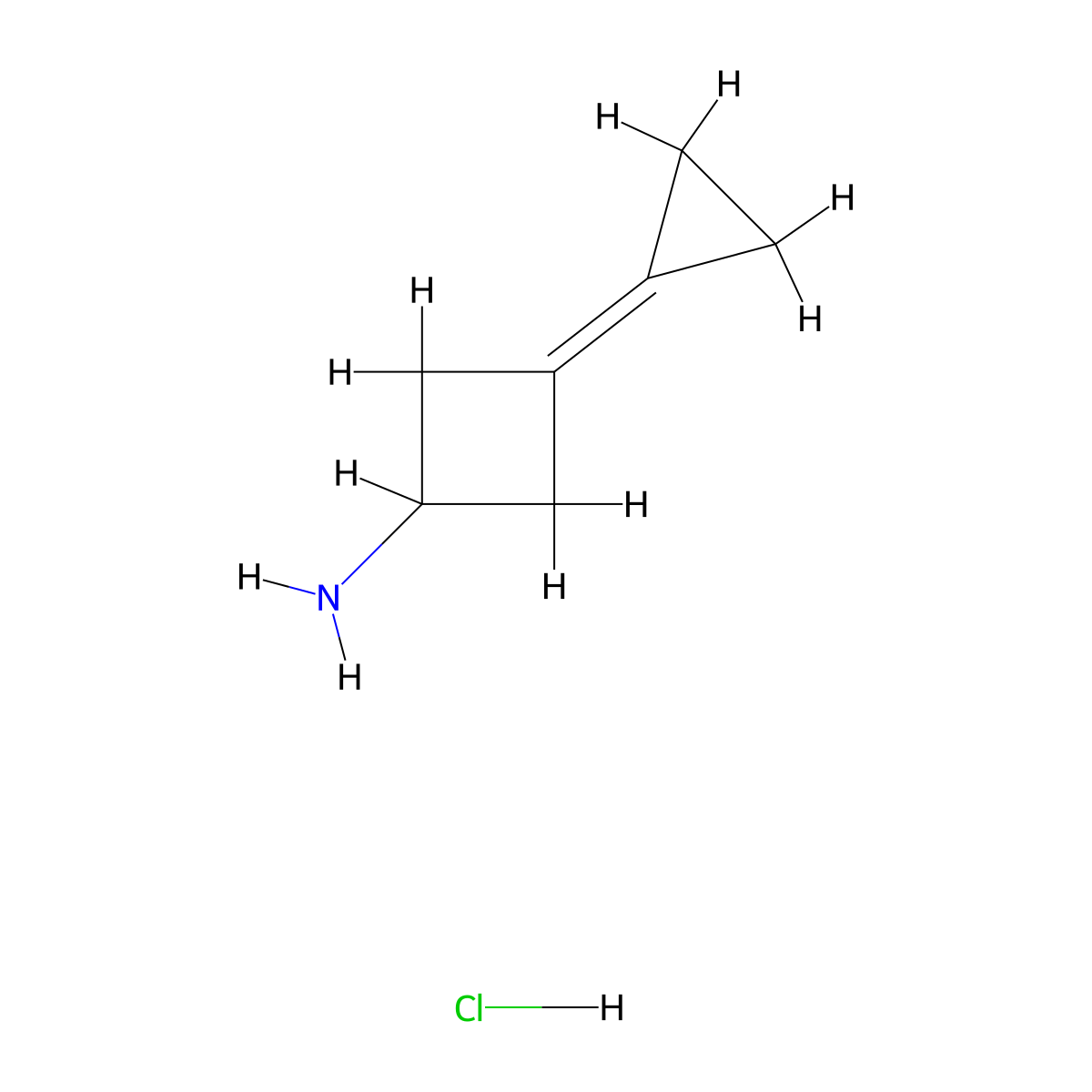 3-Cyclopropylidenecyclobutan-1-amine hydrochloride molecular structure, CAS 2377034-70-1